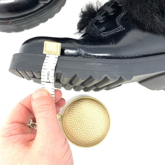 PRADA BLACK LEATHER AND FUR PLATFORM MOTO COMBAT BOOT SZ 7 or EU 37 - Picture 14 of 14